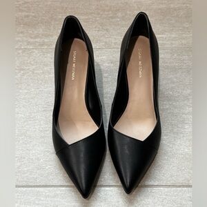 🖤🆕Stuart Weitzman Classic Black Pointed Toe Block Heels, Size 9.5🖤